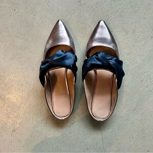 Metallic pointed toe shoes